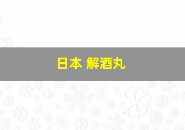 日本 解酒丸